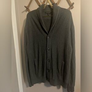 Banana Republic factory eclectic grandpa cardigan grey button up and pockets XL